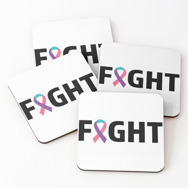 Item preview, Thyroid cancer, fight thyroid cancer, pink purple and teal ribbon designed and sold by BlueDiamond-19.