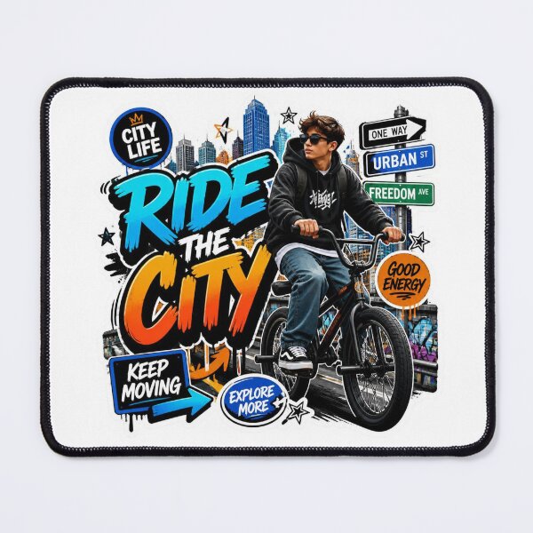 Item preview, RIDE THE CITY Urban Graffiti PNG Sticker | Street Cycling Art | Colorful Bike Lover Vinyl Decal | Modern City Adventure Design designed and sold by Stylestickers55.