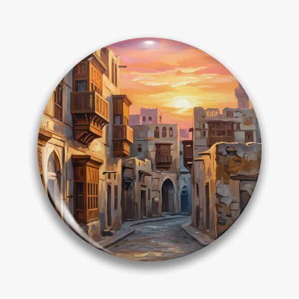 Item preview, Arabian Old Town at Sunset – Middle Eastern Street Art designed and sold by SamiOmar94.