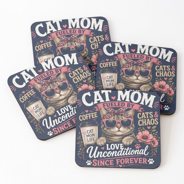 Artikelvorschau, Katzenmama, angetrieben von Kaffee, Katzen und Chaos – Lustiges Design für Tabby-Katzenliebhaber entworfen und verkauft von Igrowlab254.