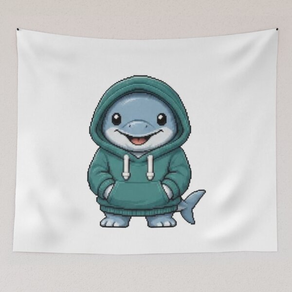 Item preview, Pixel Hoodie Dolphin – Retro Ocean Pixel Style designed and sold by Icareis-Studios.