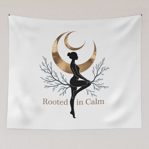 Item preview, Rooted in Calm Tree Pose Moonlit Silhouette for Mindful Living designed and sold by 108stillness.