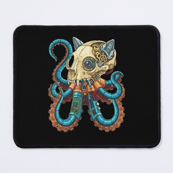 Item preview, Cat Skull Octopus Tentacle Steampunk Art designed and sold by crouchingpixel.