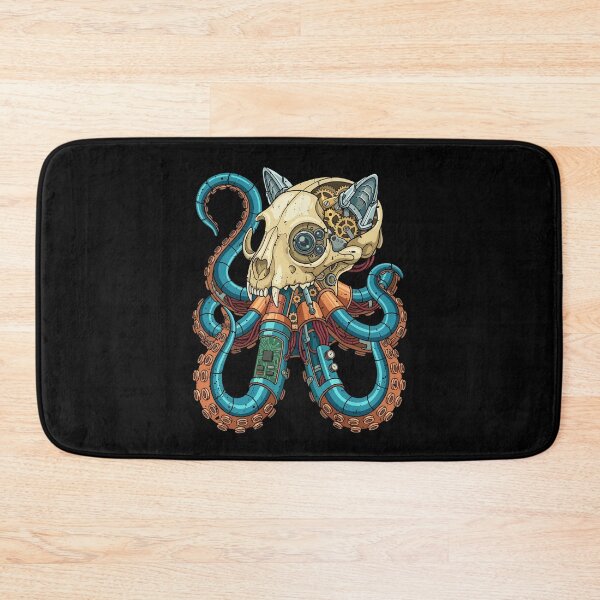 Item preview, Cat Skull Octopus Tentacle Steampunk Art designed and sold by crouchingpixel.