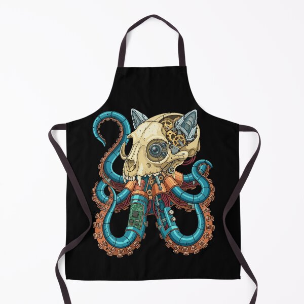 Item preview, Cat Skull Octopus Tentacle Steampunk Art designed and sold by crouchingpixel.