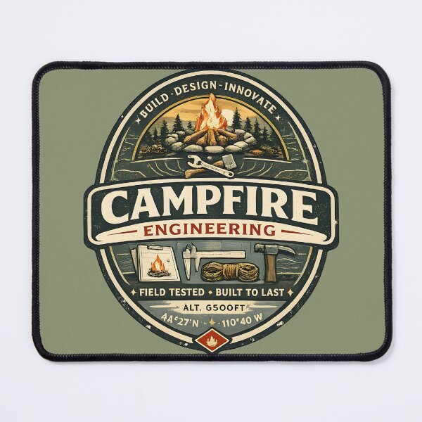 Item preview, Campfire Engineering Vintage Outdoor Badge designed and sold by Lizavelle.