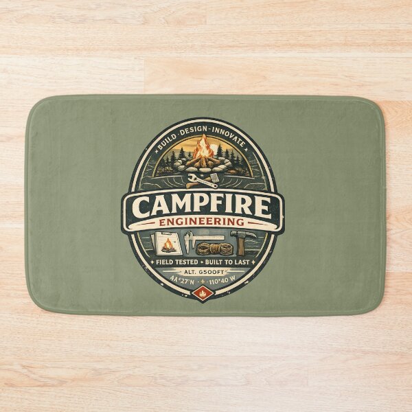 Item preview, Campfire Engineering Vintage Outdoor Badge designed and sold by Lizavelle.