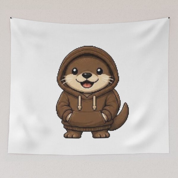 Item preview, Pixel Hoodie Otter – Cozy Retro Pixel Style designed and sold by Icareis-Studios.