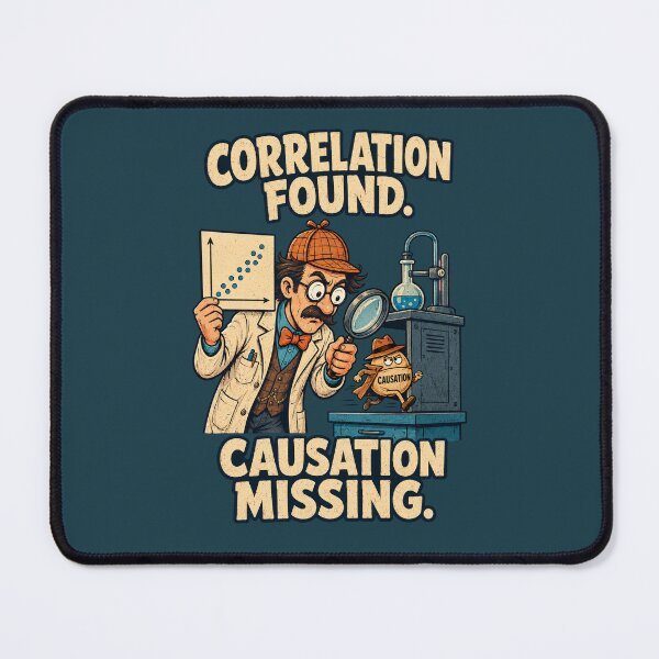 Item preview, Correlation Found, Causation Missing – Funny Statistics Design designed and sold by Little Chookcha.