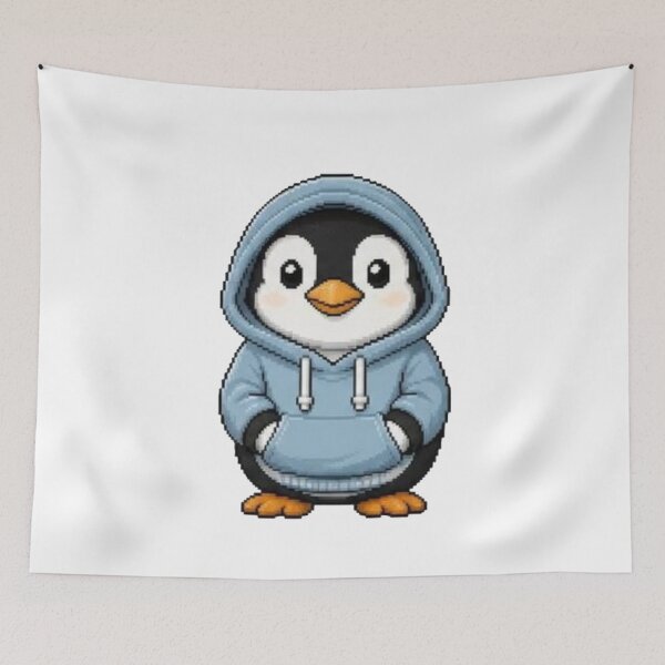 Item preview, Pixel Hoodie Penguin – Retro Pixel Gamer Style designed and sold by Icareis-Studios.