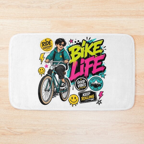 Item preview, BIKE LIFE Graffiti Sticker PNG | Retro Bicycle Rider Aesthetic | Colorful Cycling Vinyl Decal for Laptop, Water Bottle & Journal designed and sold by Stylestickers55.