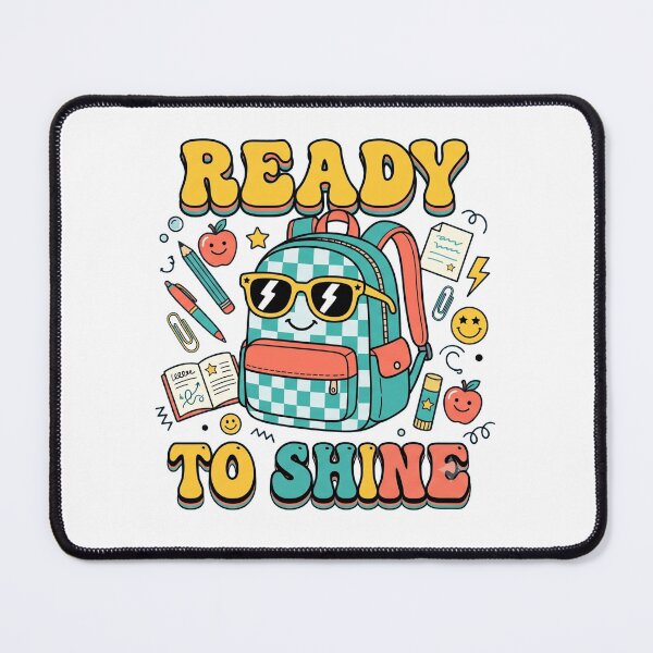 Item preview, Ready to Shine Backpack | Cute Checkerboard School Graphic Tee | Y2K Kawaii Back to School Shirt designed and sold by QueenStore-USA.