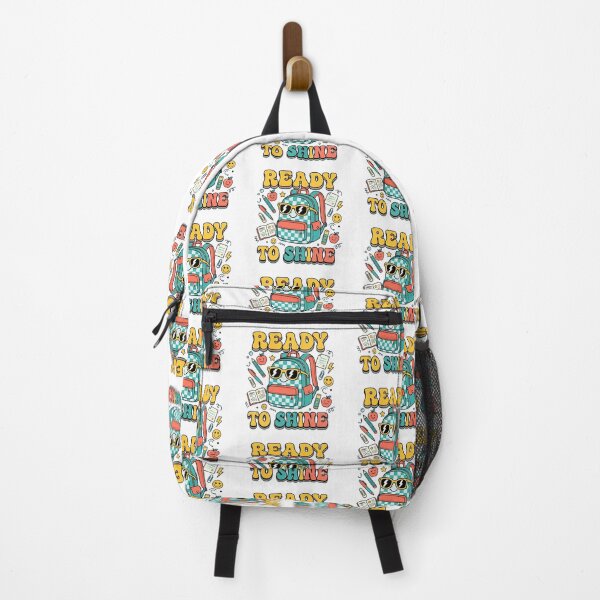 Item preview, Ready to Shine Backpack | Cute Checkerboard School Graphic Tee | Y2K Kawaii Back to School Shirt designed and sold by QueenStore-USA.