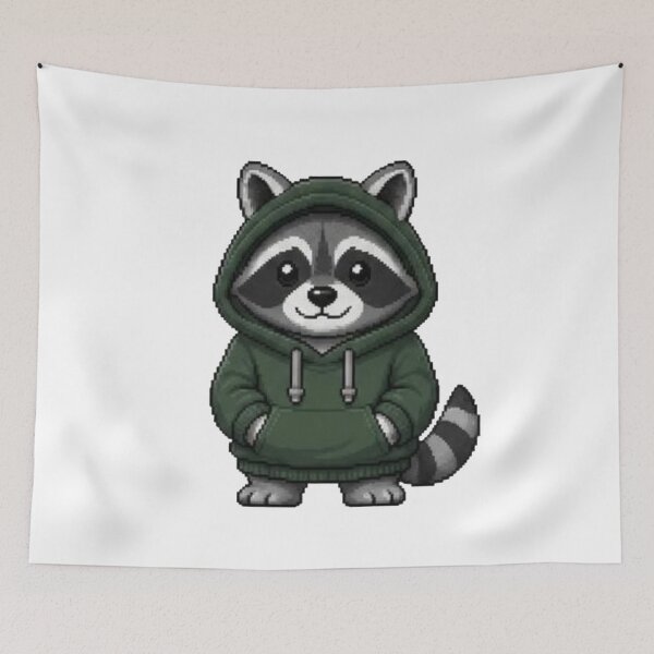 Item preview, Pixel Hoodie Raccoon – Retro Pixel Gamer Style designed and sold by Icareis-Studios.