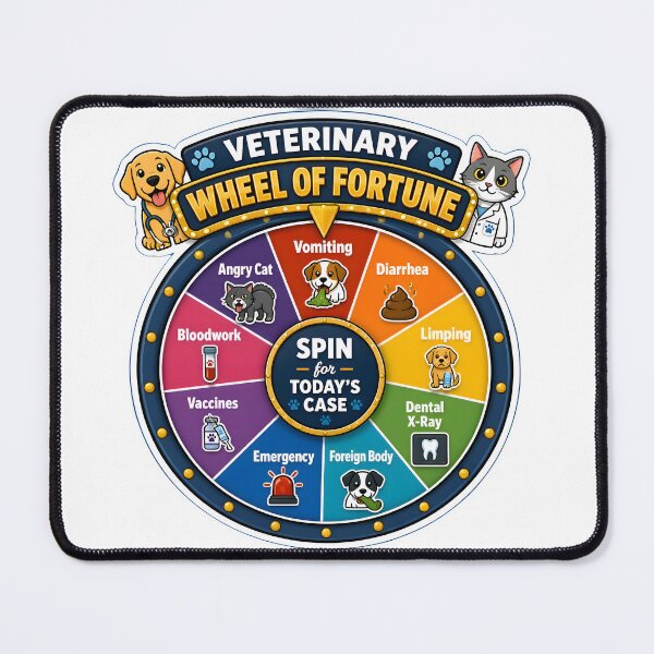 Item preview, Veterinary Wheel of Fortune – Spin for Today’s Case Funny Vet Technician Design designed and sold by Bettybee00.