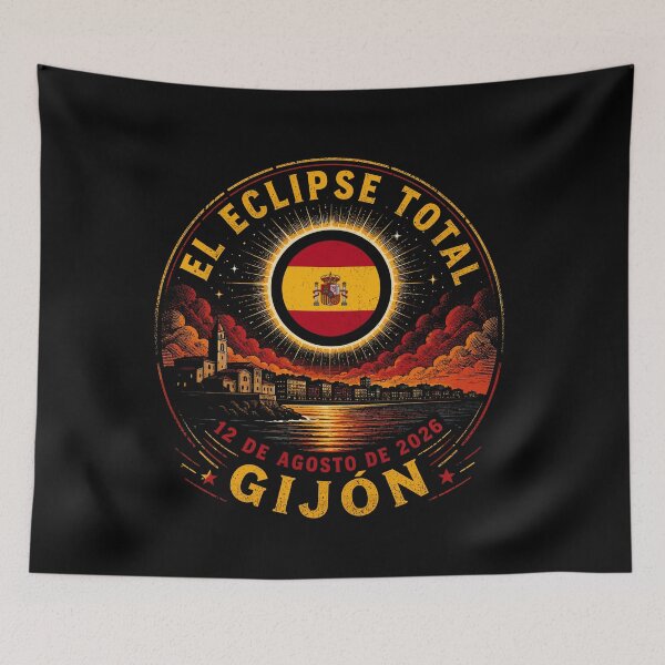 Item preview, Total Solar Eclipse Spain 12.08.2026 - Spanish Flag Vintage Art designed and sold by DreamPup.