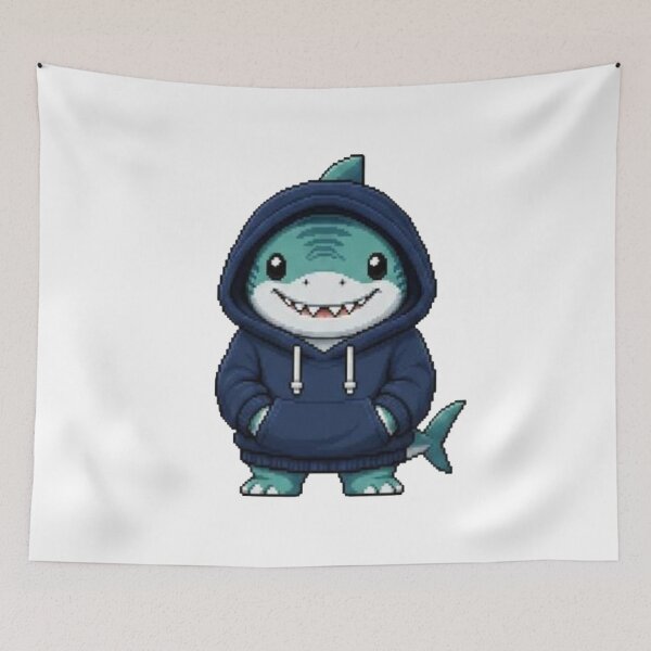 Item preview, Pixel Hoodie Shark – Retro Pixel Gamer Style designed and sold by Icareis-Studios.
