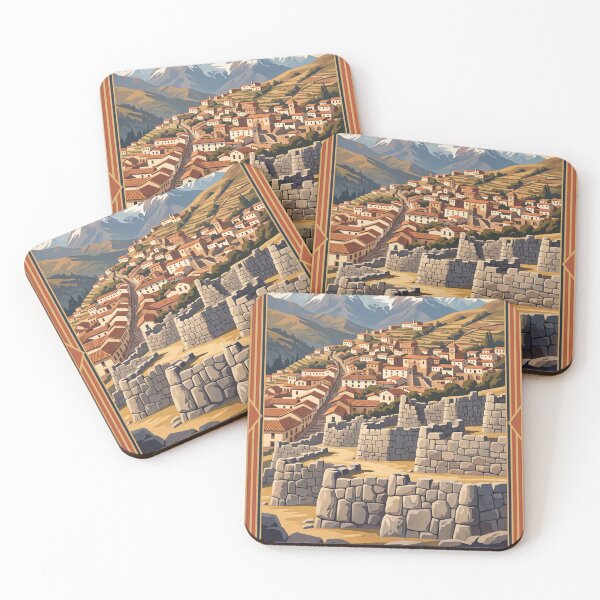 Item preview, Póster de viaje vintage de Cusco Perú – Arte de las ruinas incas de Sacsayhuamán designed and sold by Bomax121.
