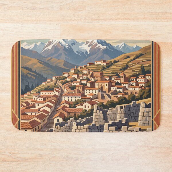 Item preview, Cusco Peru Vintage Travel Poster – Sacsayhuamán Inca Ruins Art designed and sold by Bomax121.