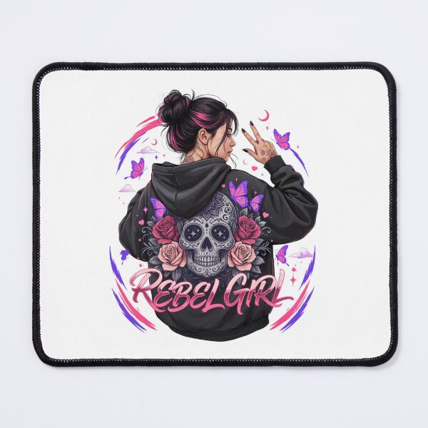 Item preview, Rebel Girl Gothic Skull T-Shirt – Alternative Coquette Hoodie Design for Tattoo Lovers, Biker Girls & Halloween Fashion designed and sold by GemBob Creations.
