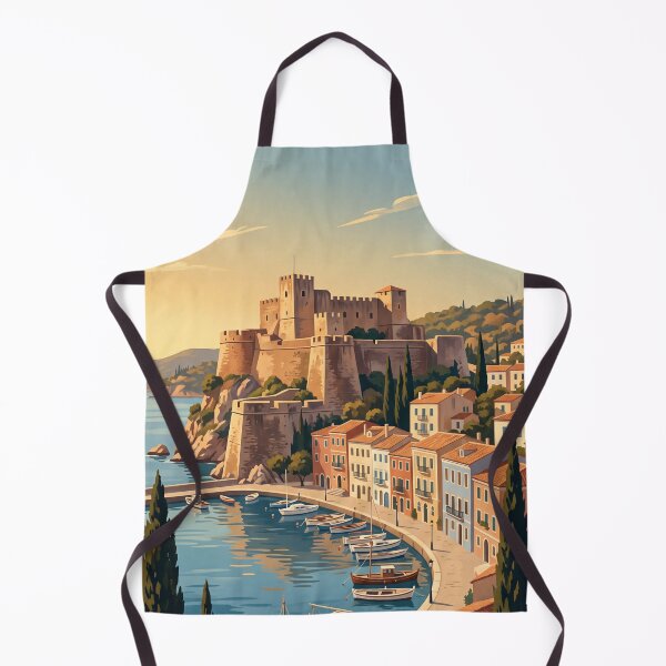 Item preview, Corfu Greece Vintage Travel Poster – Old Town Fortress & Ionian Coast designed and sold by Bomax121.