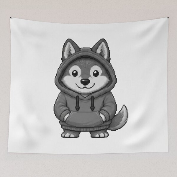 Item preview, Pixel Hoodie Wolf – Retro Pixel Gamer Style designed and sold by Icareis-Studios.