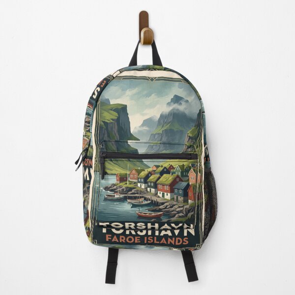 Item preview, Torshavn Faroe Islands Vintage Travel Poster – Nordic Harbor Village designed and sold by Bomax121.