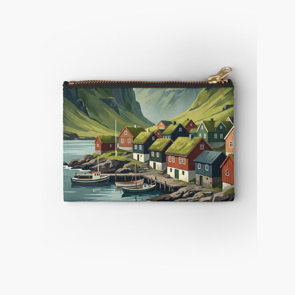 Item preview, Torshavn Faroe Islands Vintage Travel Poster – Nordic Harbor Village designed and sold by Bomax121.