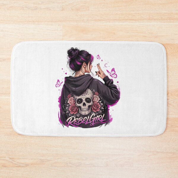 Item preview, Rebel Girl Gothic Skull T-Shirt – Dark Feminine Coquette Hoodie for Alternative Women, Tattoo Lovers & Halloween Style designed and sold by GemBob Creations.