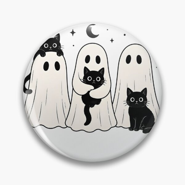 Item preview, Cute Boo Crew Ghost Cats Halloween Kawaii Black Cat Minimalist Design designed and sold by boutkhilnl.