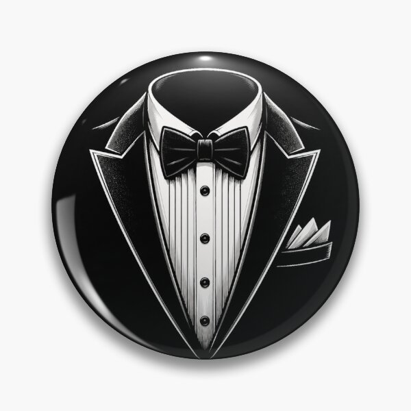 Artikelvorschau, Klassischer, eleganter und formeller Smoking in Schwarz-Weiß mit grafischer Grafik entworfen und verkauft von Moizento.