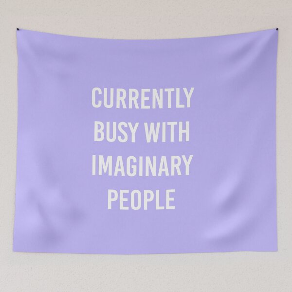 Item preview, Currently busy with imaginary people funny reader quote/ book lovers introvert humor  designed and sold by Creations by lyne.