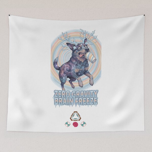 Item preview, Zero Gravity Brain Freeze - Space Dog with Icy Antlers designed and sold by Whimsy Trail Co.