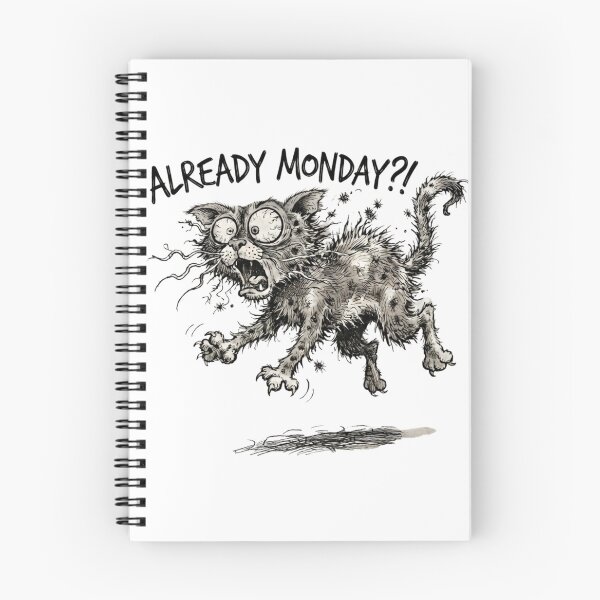 Item preview, Already Monday?! Shocked Disheveled Cat Meme designed and sold by Nakrisa.
