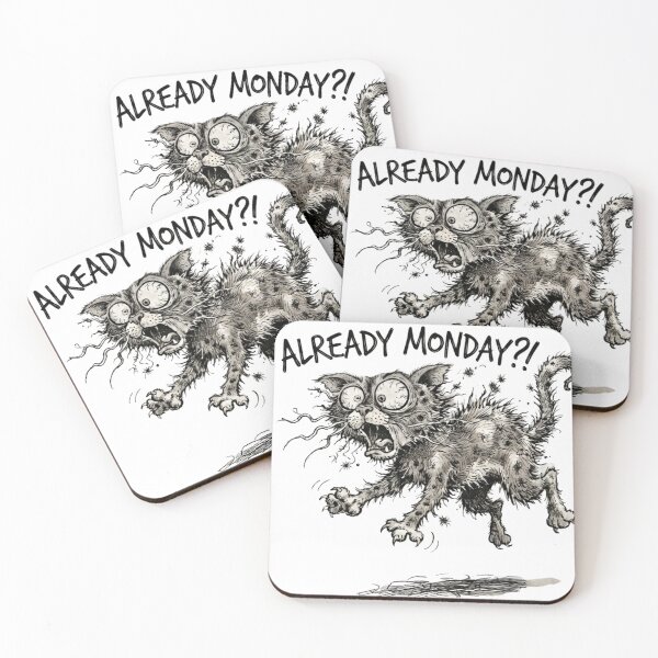 Item preview, Already Monday?! Shocked Disheveled Cat Meme designed and sold by Nakrisa.