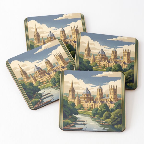 Item preview, Oxford England Vintage Travel Poster – Dreaming Spires Art designed and sold by Bomax121.