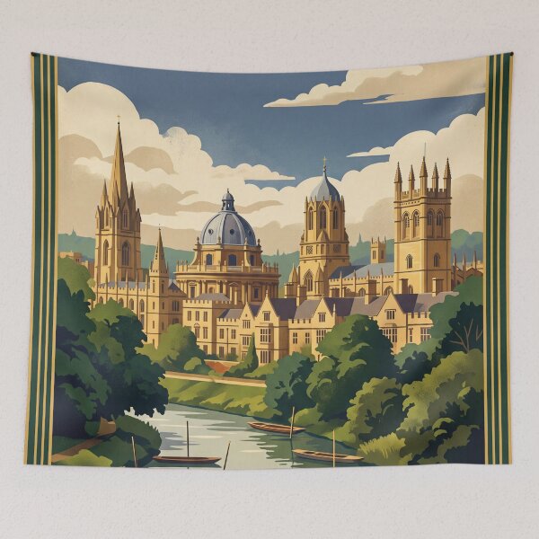 Item preview, Oxford England Vintage Travel Poster – Dreaming Spires Art designed and sold by Bomax121.