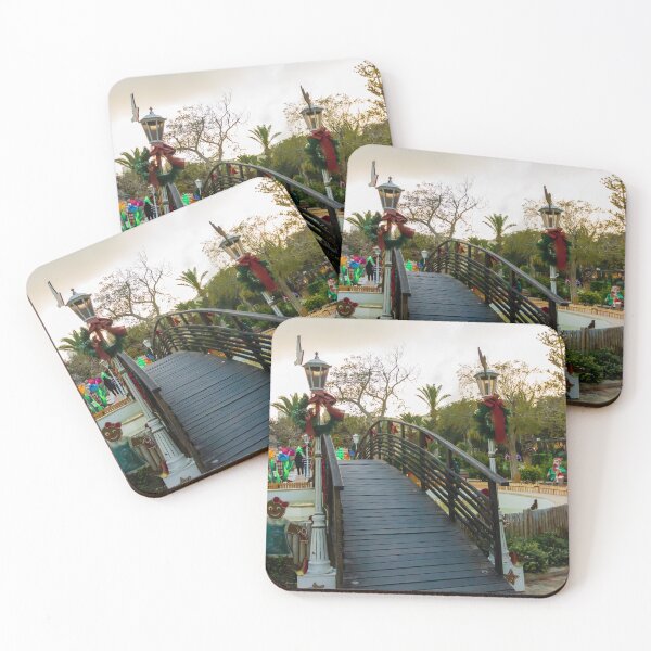 Item preview, Wooden Footbridge in Festive Park Decorated for Christmas Holiday Celebration designed and sold by Nmallia.