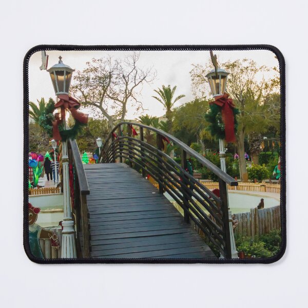 Item preview, Wooden Footbridge in Festive Park Decorated for Christmas Holiday Celebration designed and sold by Nmallia.