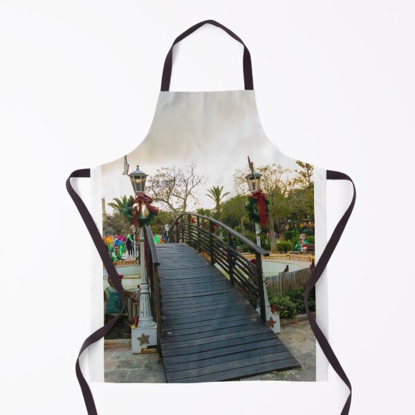 Item preview, Wooden Footbridge in Festive Park Decorated for Christmas Holiday Celebration designed and sold by Nmallia.