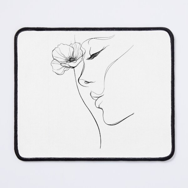 Item preview, Poppy Dream — Woman Face & Flower Line Art designed and sold by Helenaphotoart.