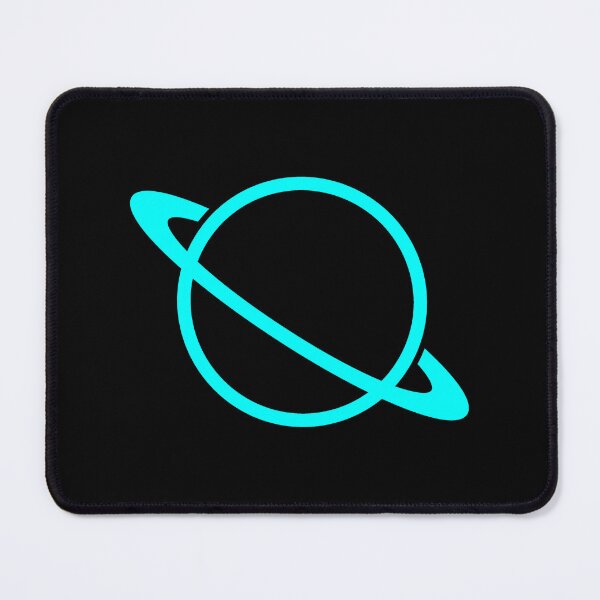 Item preview, Minimalist Cyan Saturn Ringed Planet Silhouette Graphic designed and sold by pattern-archive.