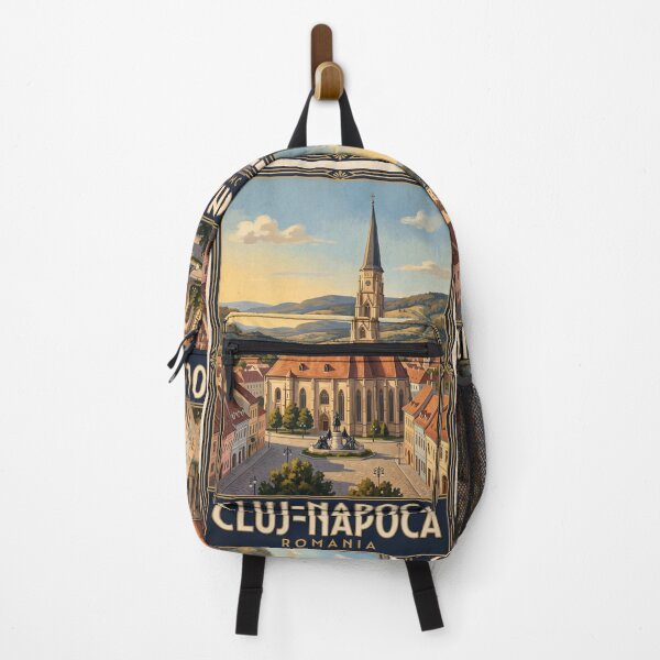 Item preview, Cluj-Napoca Romania Vintage Travel Poster – St. Michael’s Church Art designed and sold by Bomax121.