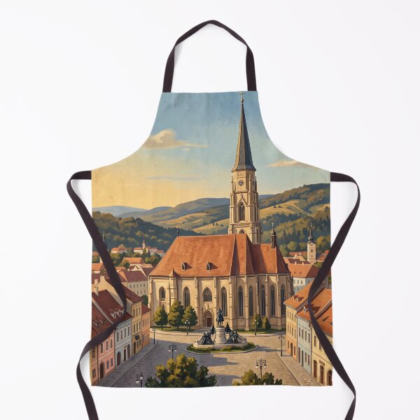 Item preview, Cluj-Napoca Romania Vintage Travel Poster – St. Michael’s Church Art designed and sold by Bomax121.