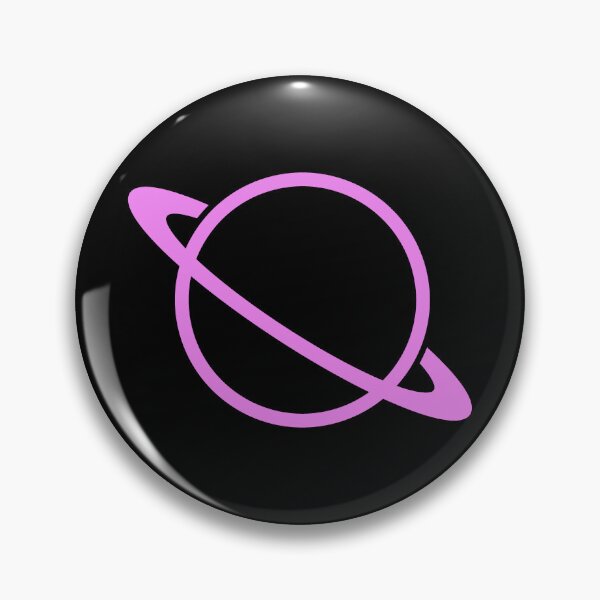 Artikelvorschau, Minimalistische violette Saturn-Silhouette, Planet mit Ringen entworfen und verkauft von pattern-archive.