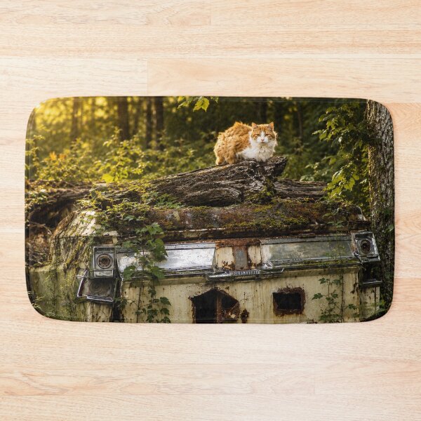 Item preview, Forest Guardian: Cat on an Abandoned Car | Haines, Alaska designed and sold by Kimberly Palmer.