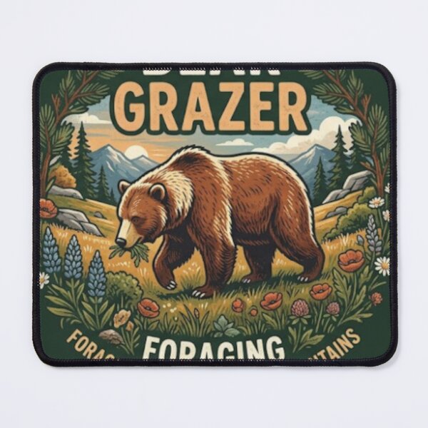 Item preview, Bear Grazer – Funny Bear Eating Grass Nature Design designed and sold by CRAZYpaterns.