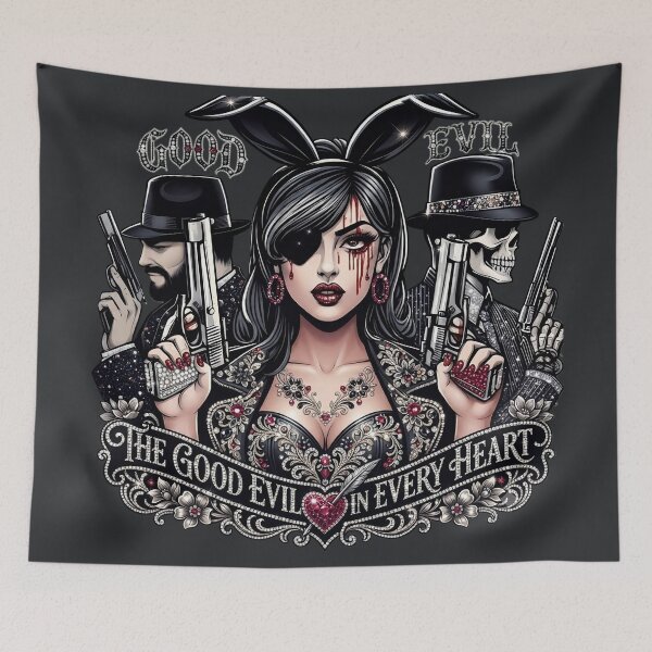 Item preview, Bunny Ears Eyepatch Gangster Girl designed and sold by Voodoo Store Paranormal Collections.
