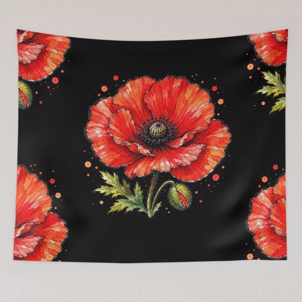 Item preview, Poppy Watercolor Art – Vibrant Botanical Floral Illustration designed and sold by ColorSplash123.