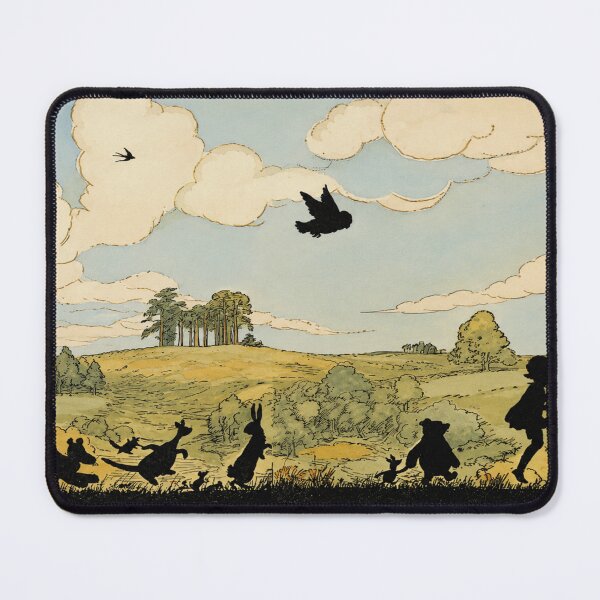 Item preview, Vintage Winnie the Pooh Landscape Print – Woodland Silhouette Scene for Nursery Decor designed and sold by RickE.